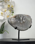 Natural Quartz Druzy Cluster with Metal Stand - MWS2775