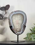 Stunning Natural Agate & Quartz Slice on Stand - MWS3245