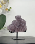Amethyst Crystal Cluster on Metal Stand – Light Purple Quartz Display Piece - MWS2886