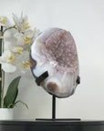 Large Sugar Amethyst Geode with Blue Banded agate Shell - MWS2189