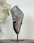Natural Quartz Stone Slice on Metal Stand - MWS3003