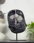Natural Amethyst Cluster with Agate Matrix and Calcite Formation - MWS3349