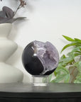 Amethyst & Agate Sphere Geode with Druzy Crystal Cavity - SPH0176