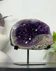 Natural Amethyst Geode with Calcite Inclusin and Green Jasper Shell - MWS3339