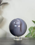 Banded Agate & Druzy Sphere Geode - SPH0222