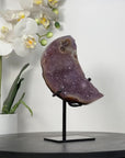 Amethyst Moon Carving on Metal Stand - MWS2577