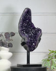 Natural Top Grade Amethyst Cluster on Metal Stand for Home Decor - MWS3150