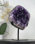 Natural Uruguayan Amethyst Geode with Green Jasper Shell - MWS2932