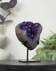 Natural Top Grade Amethyst Cluster on Metal Stand for Home Decor - MWS3252