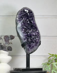 Huge Natural Amethyst Specimen on Metal Stand - MWS3149