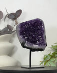 Natural Top Grade Amethyst Cluster on Metal Stand for Home Decor - MWS3108