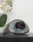 Amethyst & Quartz Stone Geode with Druzy Center - STGE0020