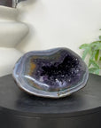 Stunning Blue Banded Agate & Amethyst Stone Geode - STGE0084