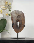 Rare Quartz Portal on Metal Stand with Green tone Druzy Crystals - MWS2902