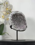 Quartz Geode on Metal Stand – Stunning Natural Crystal Specimen - MWS2730