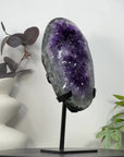 Deep Purple Natural Amethyst Geode with Jasper Shell - MWS3219