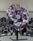 Uruguayan Amethyst Geode full of Stalctites on Metal - MWS2719