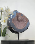 XXL Quartz Geode with Unique Blue Agate Shell - MWS2191