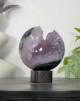 Amethyst & Agate Sphere Geode with Crystal Formation - SPH0215