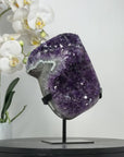 Natural Uruguayan Amethyst Statement Piece on Metal Stand - MWS2846