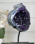 Large Deep Purple Amethyst Geode on Metal Stand - MWS2966