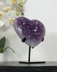 Amethyst & Quartz Stone Heart Carving - HST0332