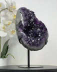 Large Natural Amethyst Crystal Geode on Metal Stand - MWS2461