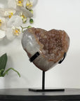 Natural Caramel tone Quartz Stone Heart Carving - HST0330