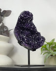 A Grade Natural Amethyst Crystal Specimen on Metal Stand - MWS3390