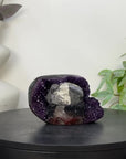 Natural Amethyst Geode with Calcite & Black Hematite Inclusion - STGE0058
