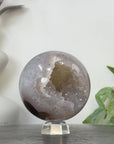 Agate & Quartz Sphere Geode with Druzy Interior - SPH0232