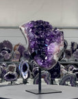 Amethyst Crystal Cluster on Stand—Deep Purple Display for Home Decor - MWS2694