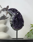 Natural Deep Purple Amethyst Cluster on Metal Stand - MWS3189
