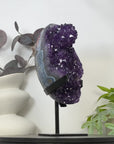 Natural Top Grade Amethyst Cluster on Metal Stand for Home Decor - MWS3169