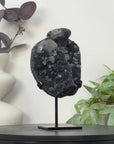 Black Amethyst Galaxy Geode with Calcite Formations - MWS3259