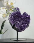 Natural Uruguayan Amethyst Statement Piece on Metal Stand - MWS2844