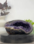 Natural Deep Purple Amethyst Geode with Agate Shell - STGE0102