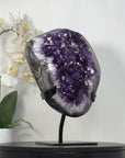 Natural Uruguayan Amethyst Geode on Metal Stand - MWS2744