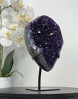 Top Grade Uruguayan Amethyst Geode, Metallic Stand Included - MWS2457