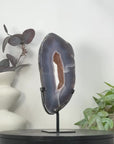 Natural Blue Banded agate & Quartz Druzy Crystal Portal - MWS3250