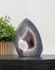Amethyst & Agate Flame Carving Geode - FST0153