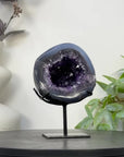 Uruguayan Amethyst Geode with Blue Banded Shell - Stand Included - MWS3260