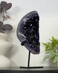 Deep Purple Amethyst Geode on Metal Stand - Perfect for Home Decor - MWS3061