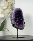 Stunning Natural Amethyst Crystal with Blue Banded Agate Matrix - MWS2591