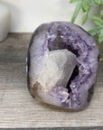 Natural Amethyst Geode with Calcite Crystal Inclusion - CBP1409