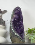 Large Natural Amethyst Geode with Unique Polished Quartz & Jasper Shell - CBP1405