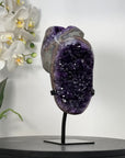 Amethyst Geode with Dark Purple Crystals on Stand - MWS2647