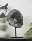 Natural Quartz & Amethyst Geode with Calcite Inclusion - MWS3187