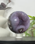 Natural Amethyst Druzy & Agate Sphere Geode - SPH0162