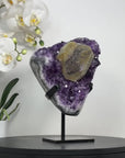 Natural Calcite & Amethyst Specimen, Stand Included - MWS2051